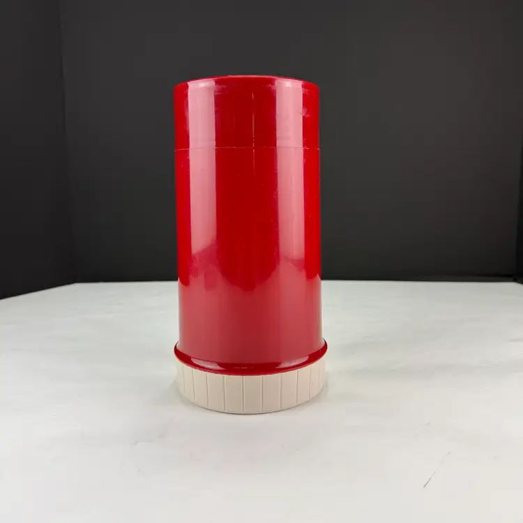 Vintage Thermos King Seeley Hot Cold Vacuum Bottle Red Tan