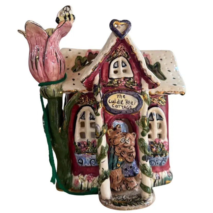Blue Sky Clayworks THE CUDDLE BEAR COTTAGE by Heather Goldminc Retired