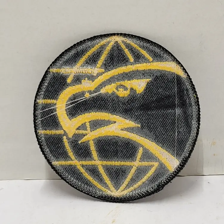 RAPTOR GOLD HAWK WORLD EMBROIDERED CLOTH SEW ON PATCH LOGO SIGN 3" ROUND BIRD