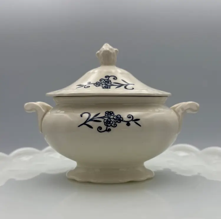 Homer Laughlin Dresden Imperial Blue Sugar Bowl