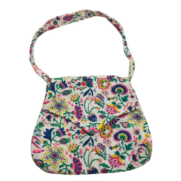 Quilted Purse Bag Floral Colorful Pink Yellow Butterfly Boho Dopamine Kidcore