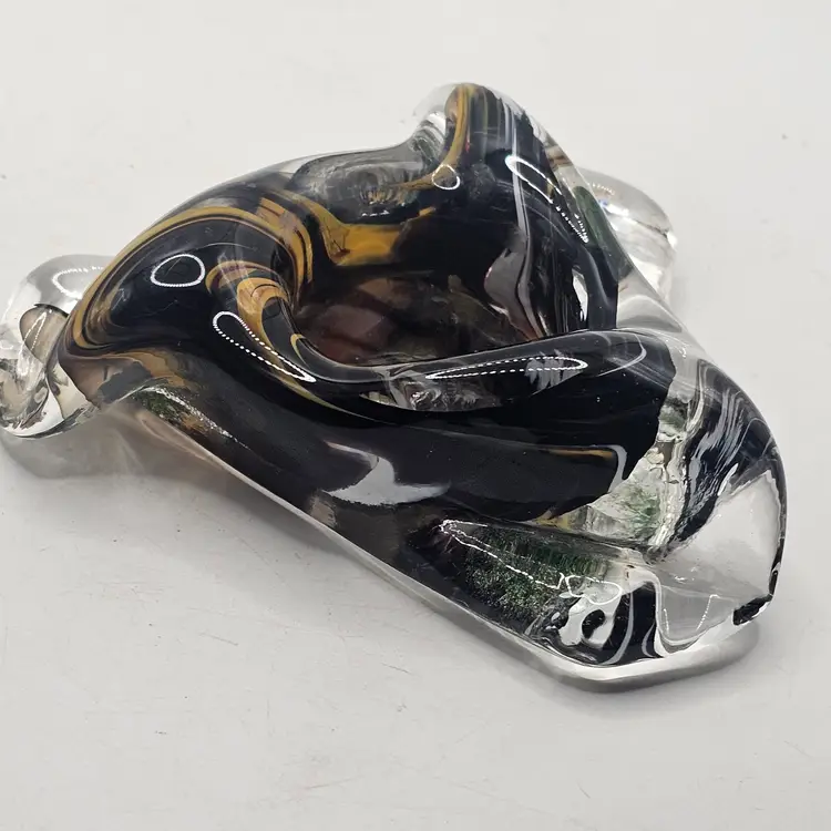 Studio Art Glass Paperweight candle Votive Holder ring holder Signed