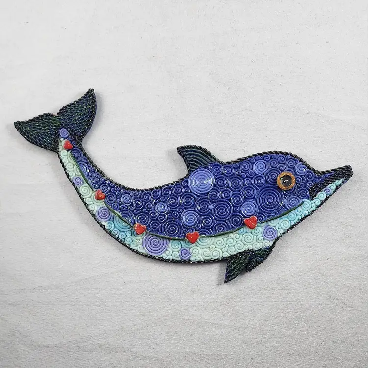 Glitter Dolphin Resin Wall Art