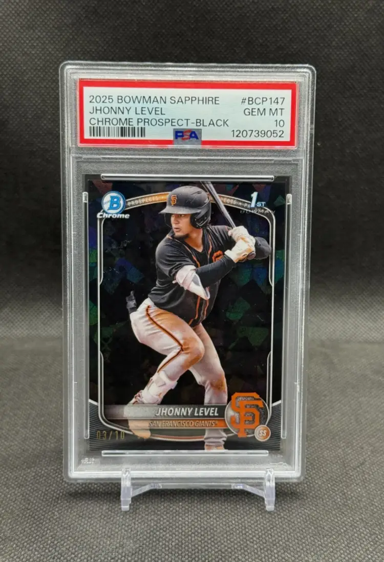 Jhonny Level 2025 Bowman Sapphire 1st Bowman Black /10 PSA 10