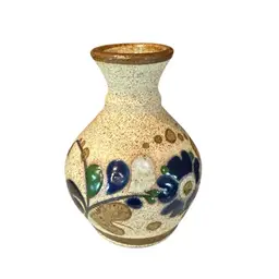 Vintage Tonala Mexican Folk Art Pottery Vase 4"
