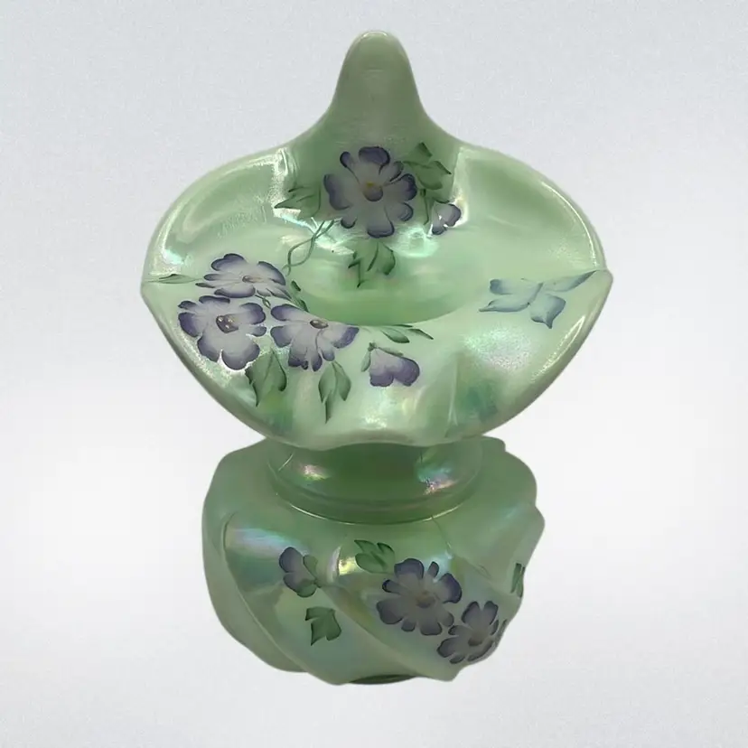 Jack In The Pulpit Art Glass Vase By Fenton, 7-1/2” Tall