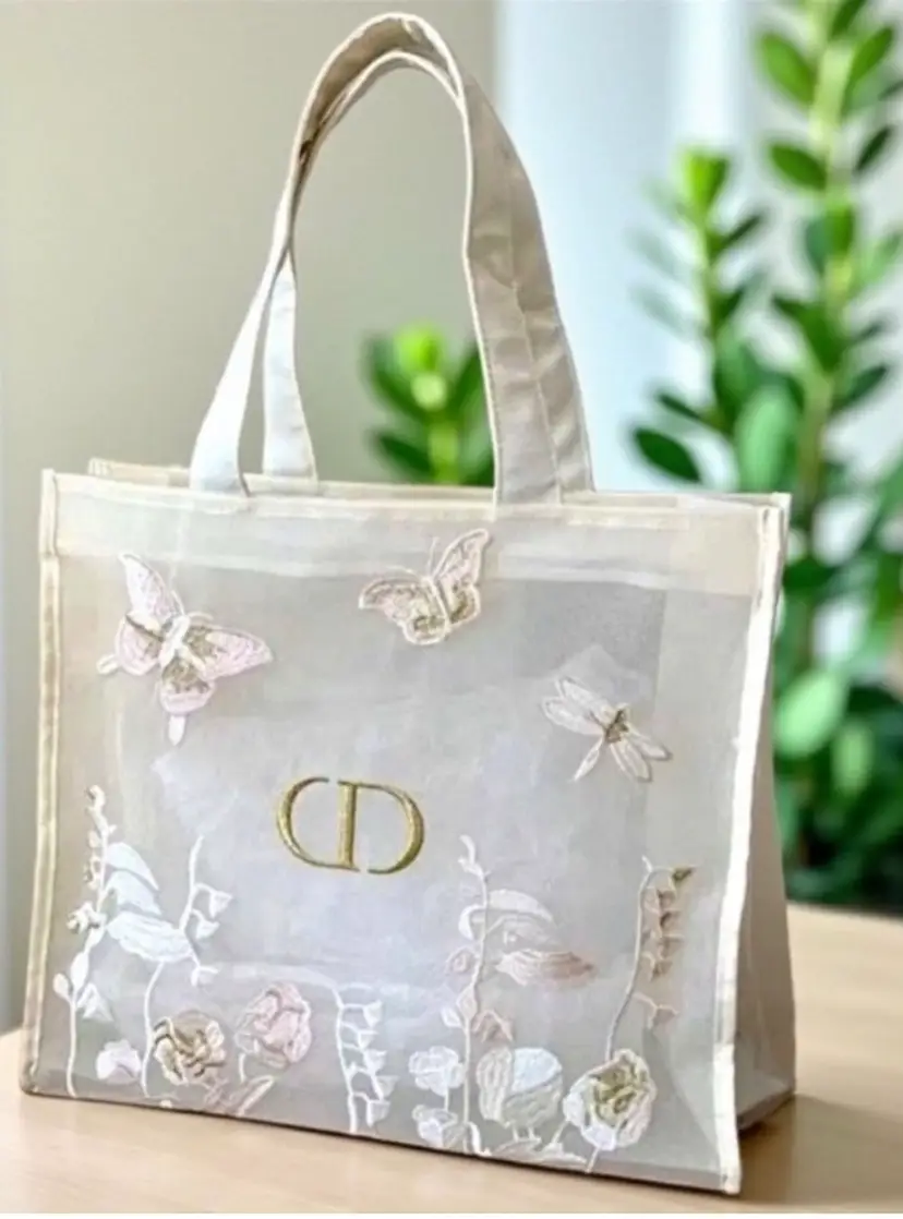 DIOR Mesh Embroidered Butterfly Tote Bag – GWP Exclusive
