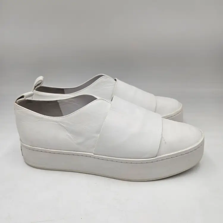 Vince Wallace White Leather Slip On Platform Shoes Size 9 M Urban City Sneakers
