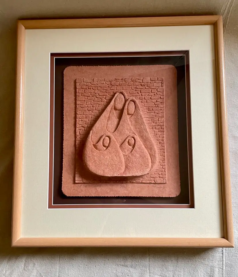 Carl Bandy Love The Children Framed Signed Number 5/150 Cast Paper Southwest Art