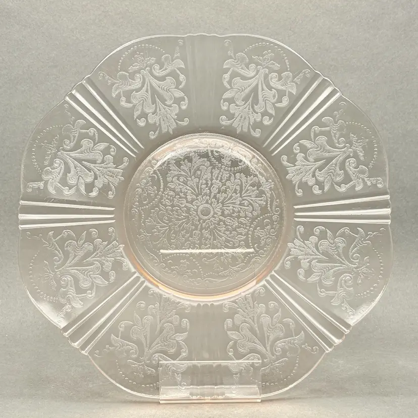Vintage Pink “American Sweetheart” Depression Glass Cake Plate or Round Serving Platter by MacBeth Evans