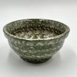 Beaumont Brothers Pottery BBP Green Spongewear Country Cottage 5 Inch Vintage 1991 Bowl