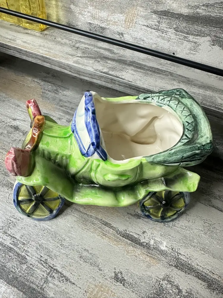 Vintage Relpo Antique Car Planter  Colorful 6”