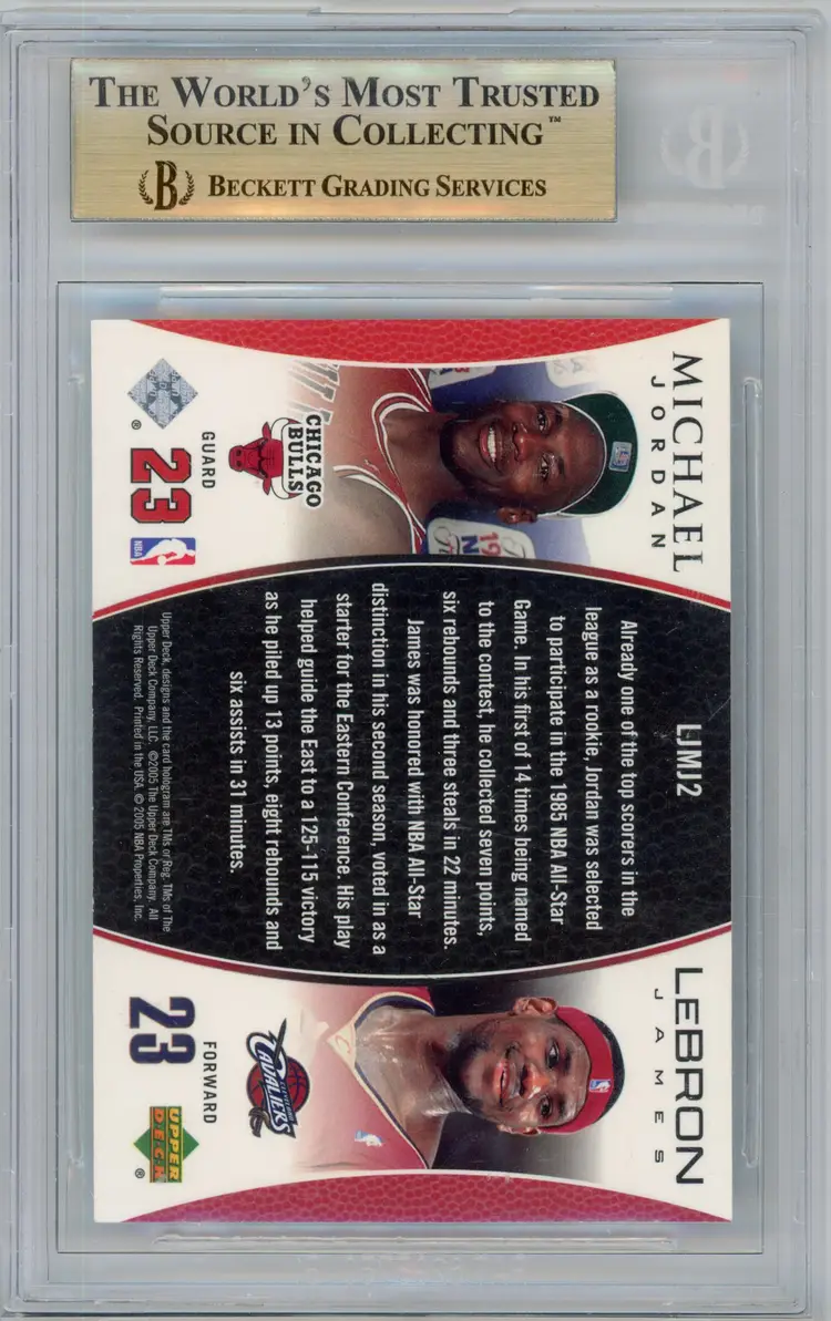 2005-06 Upper Deck MICHAEL JORDAN LeBRON JAMES #MJLJ2 BGS 9.5 GEM MT