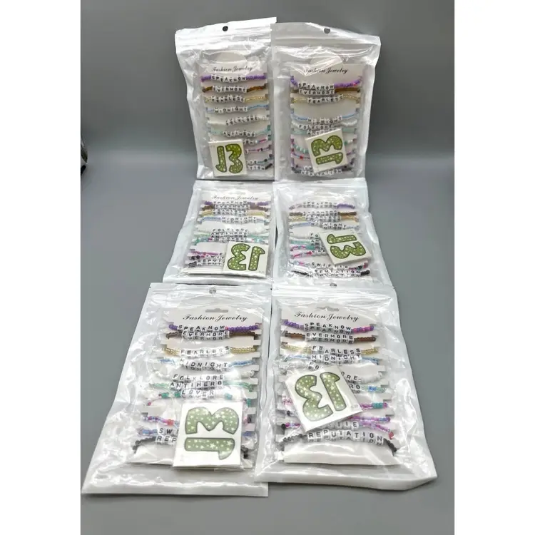 Taylor Swift Wholesale Inspired Beaded Friendship Bracelets NIP 6 Packages With Tattoos