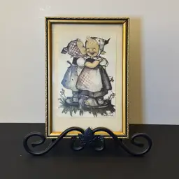 🫎 Vintage Framed Hummel Print “Telling Her Secret”