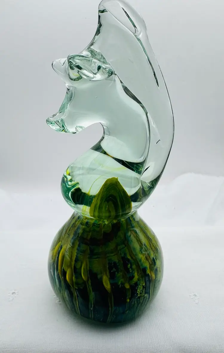 Seahorse Paperweight Signed Mdina