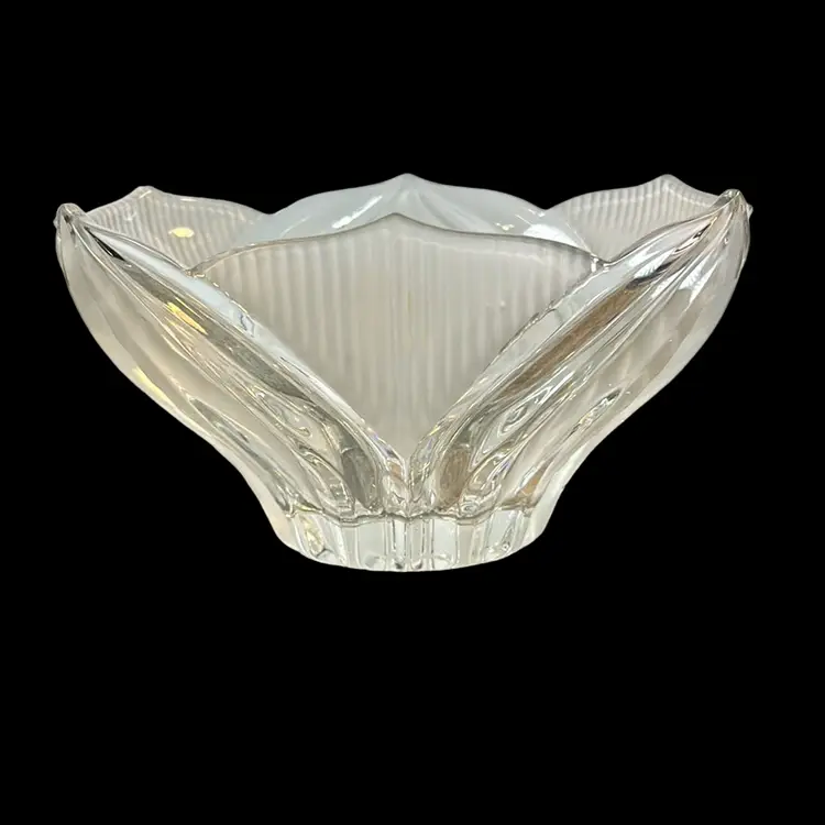 25 Lead Crystal And Frosted Glass Bowl