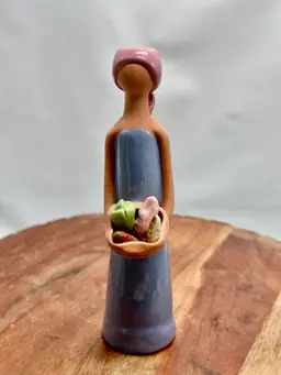 Vintage Artesania Lime Faceless Dominican Republic Terracotta Clay Pottery