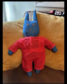 Red Rabbit In Blue Clothing, Homemade