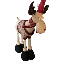 Plush Burlap Christmas Moose