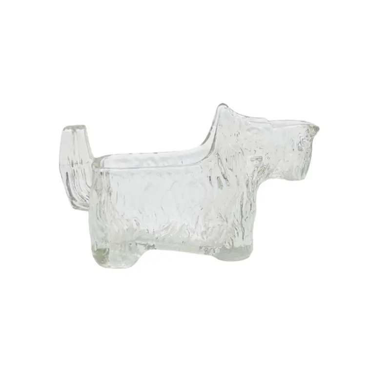 VINTAGE CREAMER GLASS SCOTTIE DOG  Scottish Terrier By L E SMITH 1930s