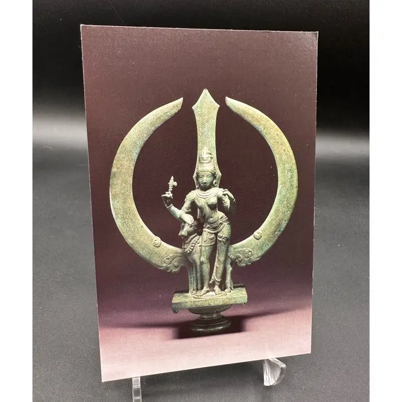 “Trident With Shiva As Half-Woman” Chrome Full Color Photo Vintage Postcard, Unused