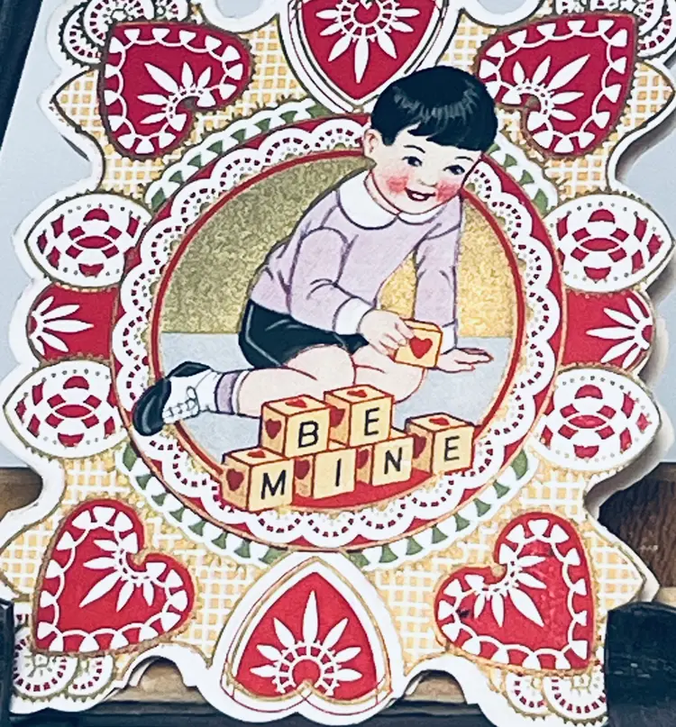 1930s Stand Up Valentine Card - Vintage Ephemera - Romantic Display - Child Card - Pre WWII Decor