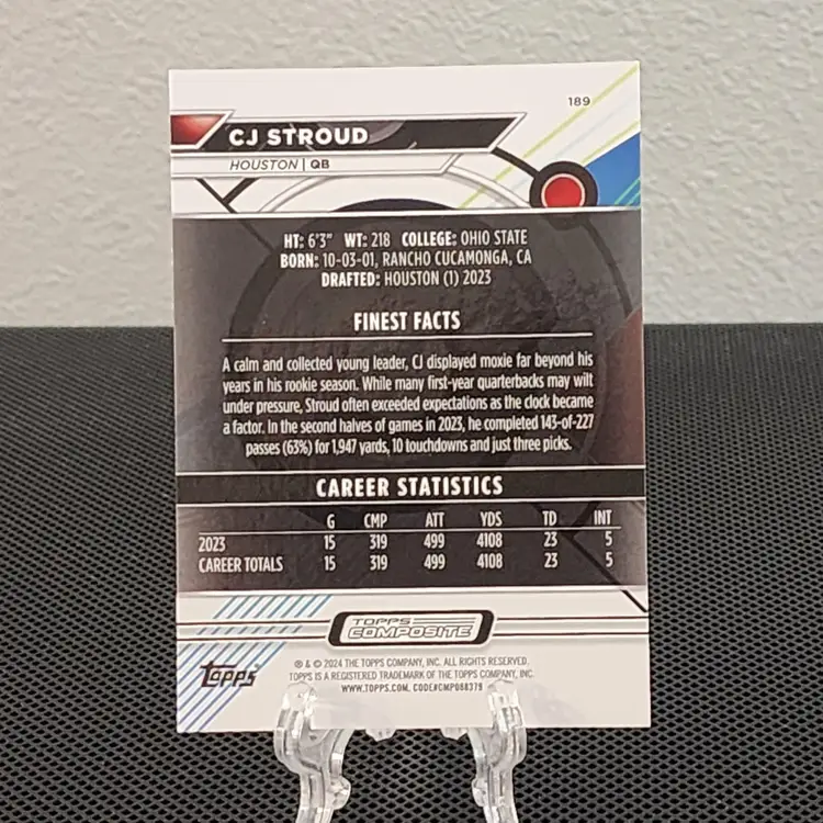 CJ Stroud 2024 Topps Finest Rookie Purple Refractor /250