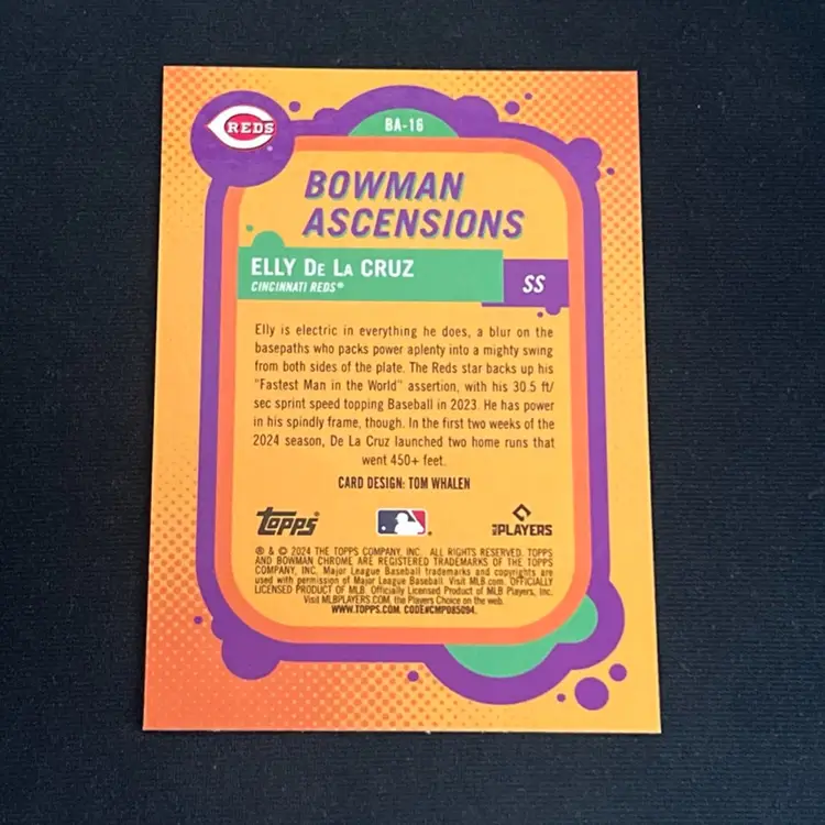 Elly De La Cruz 2024 Bowman Chrome Bowman Ascensions #BA-16 Case Hit RC Rookie Cincinnati Reds