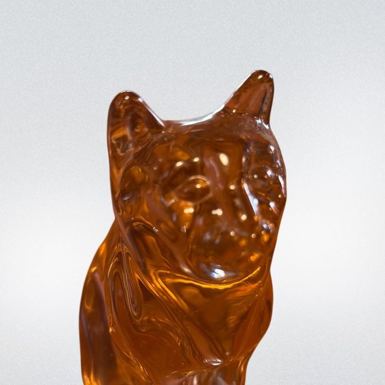 Vintage Pink Glass Cat