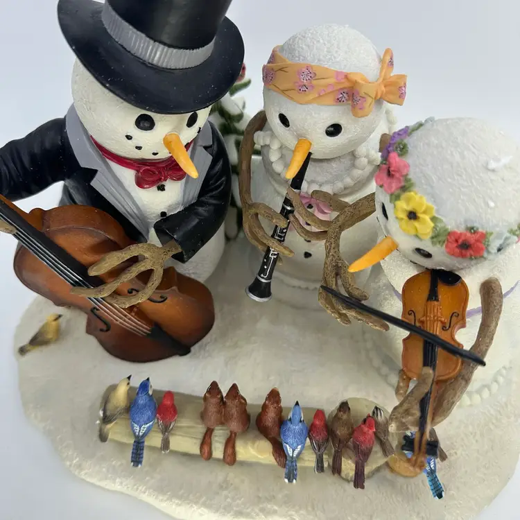 Lenox Snowman Collection Musical Band Figurine Winter Wildlife By Lynn Bywaters -In Box