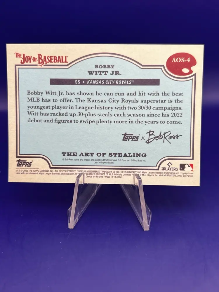 2025 Topps X Bob Ross the Joy of Baseball - The Art of Stealing Bobby Witt Jr. Kansas City Royals