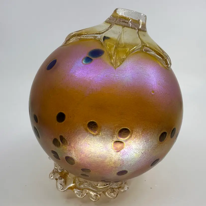 Dazzle Artworks Alan S Kaufman Pomegranate Art Glass Paperweight 6”