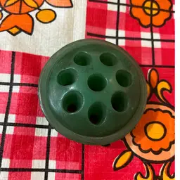 Vtg Green Slag Glass Frog 2.75” diameter