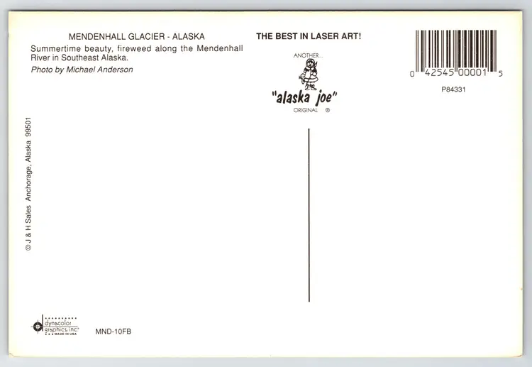 Postcard Pink Fireweed by Mendenhall Glacier Alaska Geomorphology Summertime Beauty