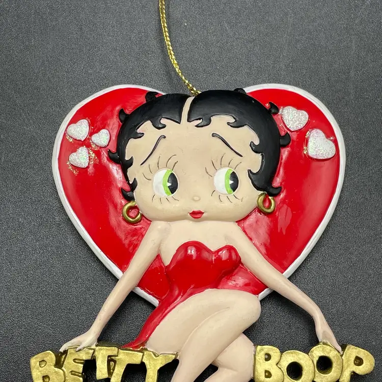 Kurt Adler Betty Boop with Heart Christmas Ornament Valentine's Day VTG 1998