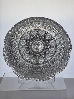 Intricate Cut glass Display ABP Plate Antique