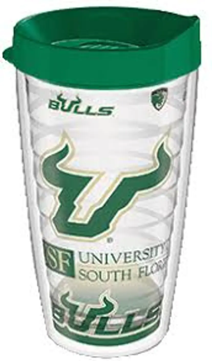 USF South Florida Bulls 16 oz. Fan Tumbler with Lid – Very Good Condition