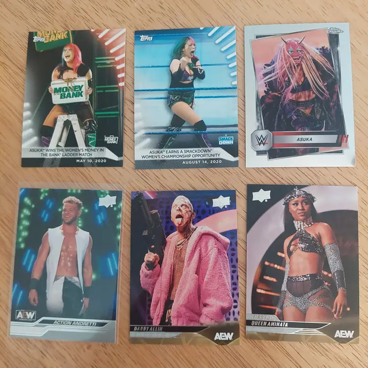Lot of 18 wrestling cards. Letter A. Inserts, parallels +