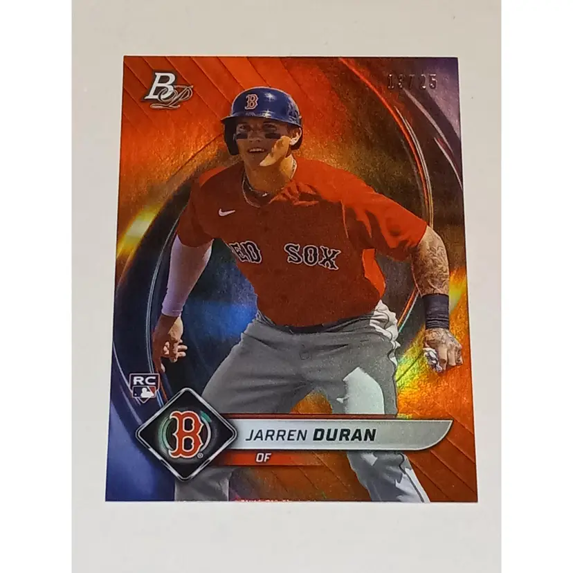 Jarren Duran (RC) 2022 Bowman Platinum #27 Orange /25 Red Sox