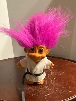 Russ Karate Troll Doll Black Belt Pink Hair