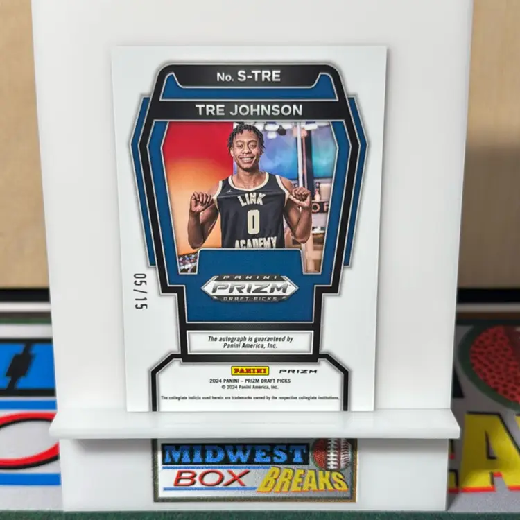 Tre Johnson Auto 05/15 Purple Pulsar 2024 Panini Draft Picks