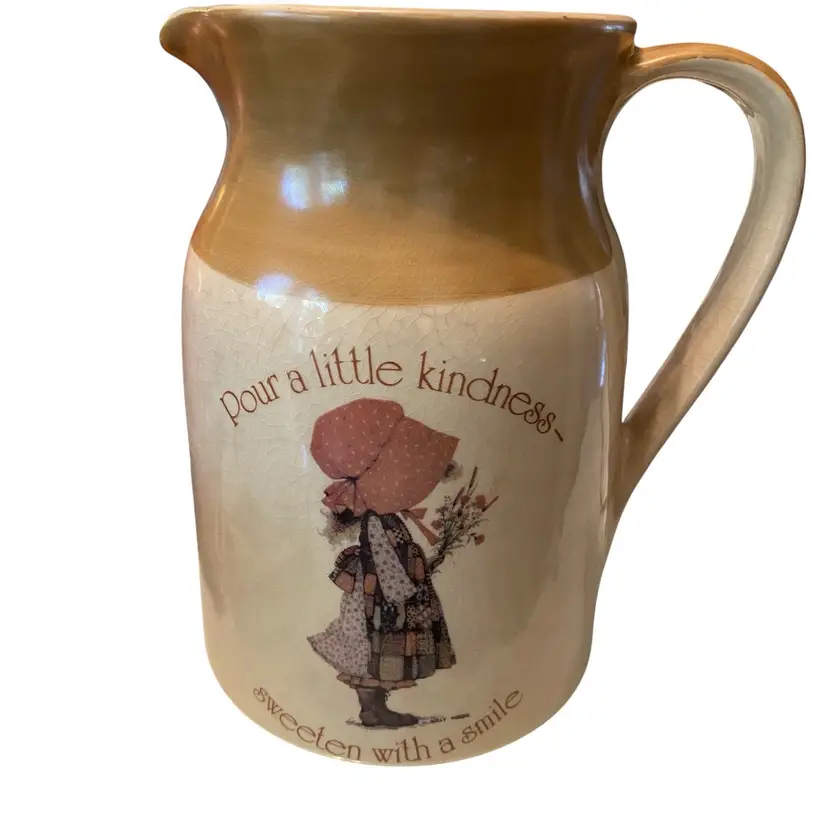Vintage Holly Hobbie country living earthenware pitcher