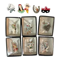 50. Lot Of 11 Vintage Enamel Style Lone Ranger Pins