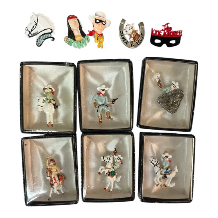 50. Lot Of 11 Vintage Enamel Style Lone Ranger Pins