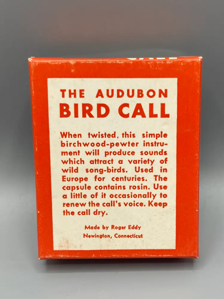 Vintage Roger Eddy Audubon Birchwood and Pewter Bird Call