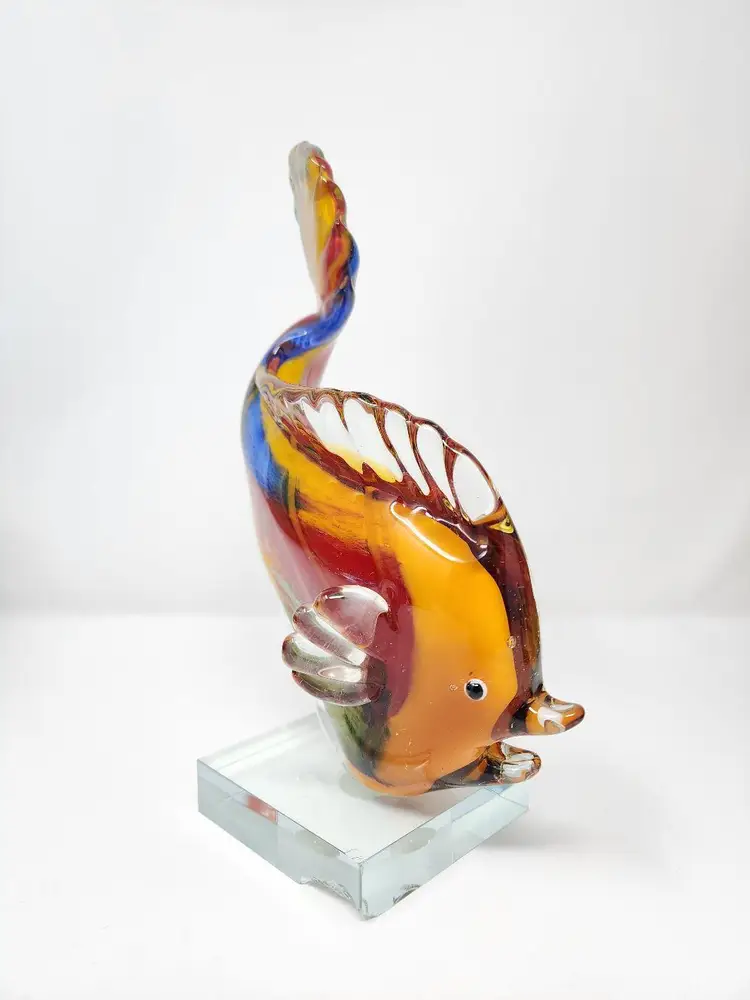 Large Colorful Art Glass Fish