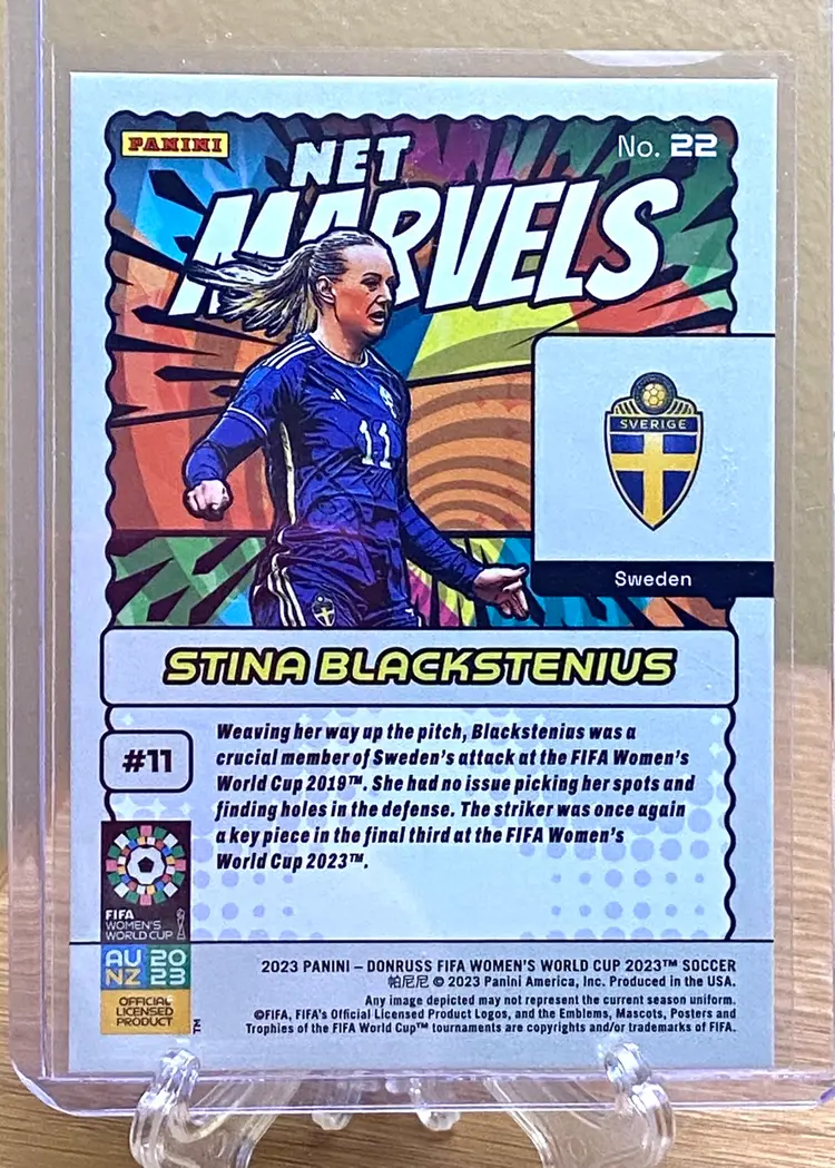 Stina Blackstenius Red /299 Net Marvels 2023 Donruss Women’s World Cup #11 RC Women’s Soccer