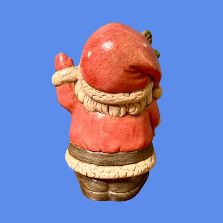 Vintage 70's Hobbyist Santa Plaster Statue Figurine, Kitsch Christmas