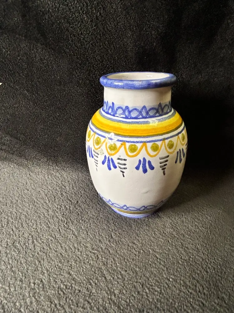 Talavera Hand Crafted Made in Spain Pottery Signed Small Vase